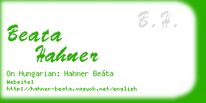 beata hahner business card